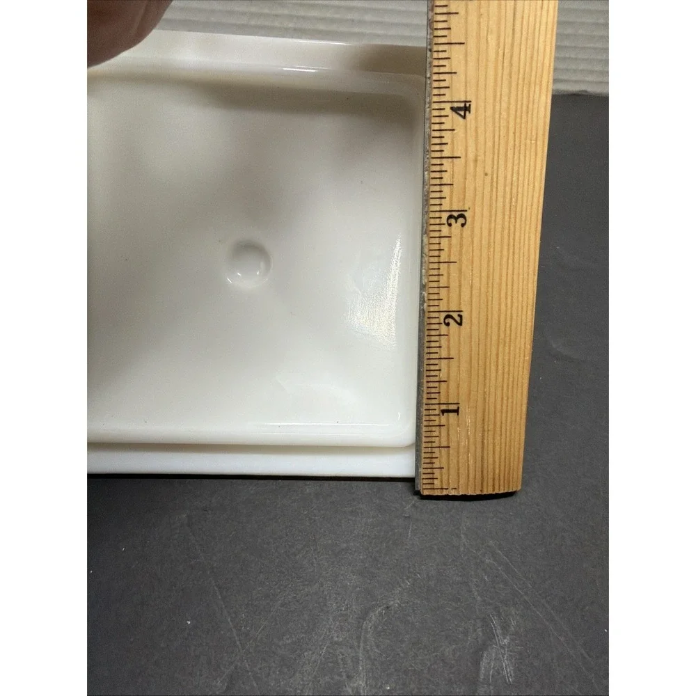 Vtg. LID ONLY- Milk Glass, Covered Candy Dish Lid (No Dish) Old Quilt, 1940's